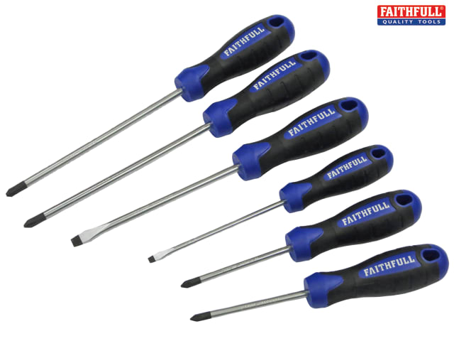 BOXED SCREWDRIVER SET 6 PIECE SOFT GRIP