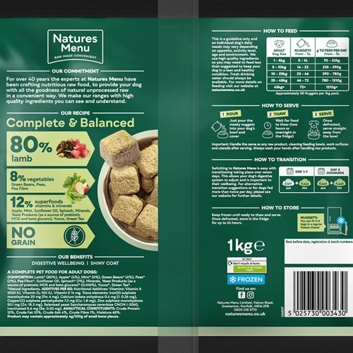 Country Hunter Dog nuggets - Lamb, Fruit & Veg - 1X1KG - Image 2