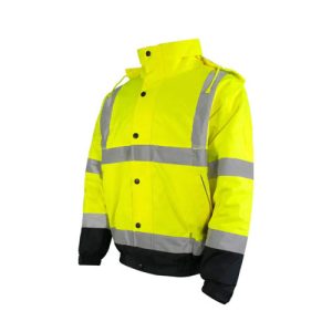 Yellow/Navy Hi Vis Bomber Jacket