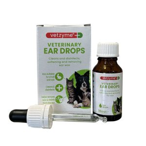 Vetzyme Antibacterial Ear Drops for Cats, Dogs, Small Animals